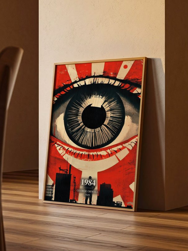 1984 poster, framed in a room