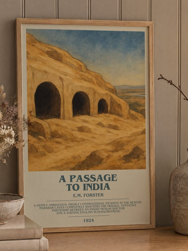 A Passage To India poster, framed in a room