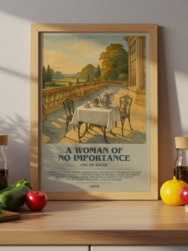 A Woman Of No Importance poster, framed in a room