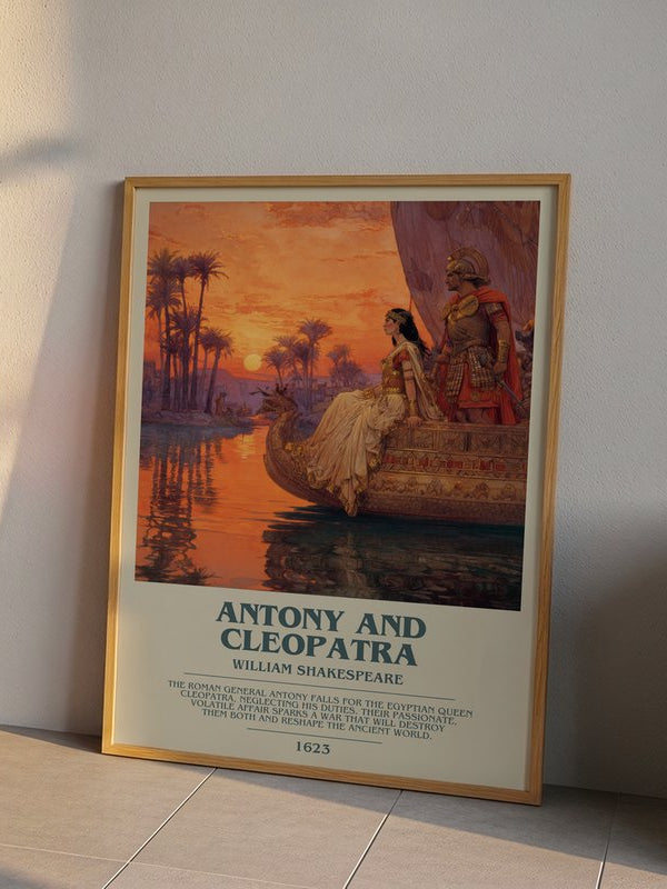 Antony And Cleopatra poster, framed in a room