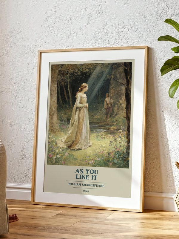 As You Like It poster, framed in a room