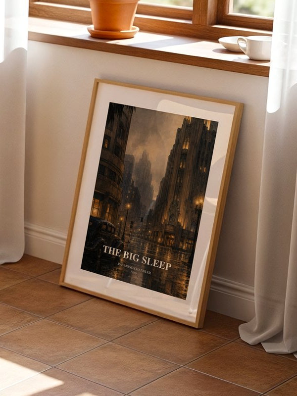The Big Sleep poster, framed in a room