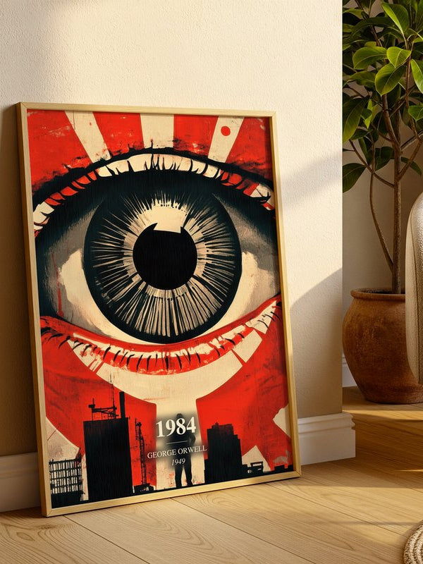 1984 poster, framed in a room