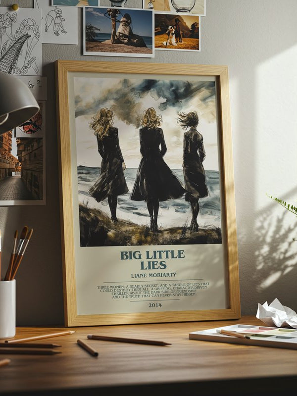 Big Little Lies poster, framed in a room