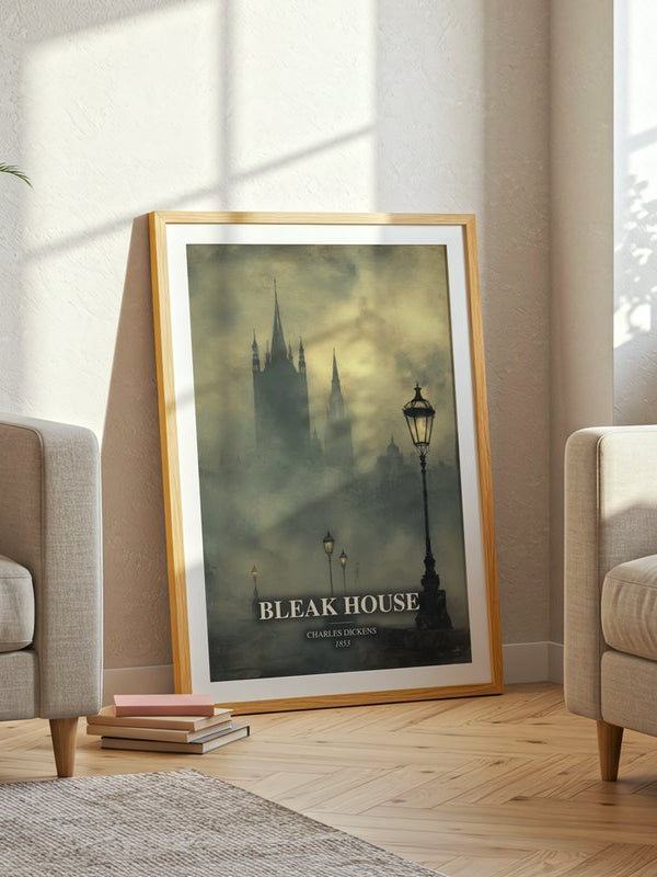Bleak House poster, framed in a room
