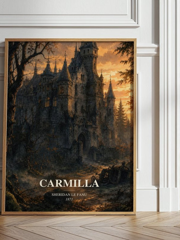 Carmilla poster, framed in a room