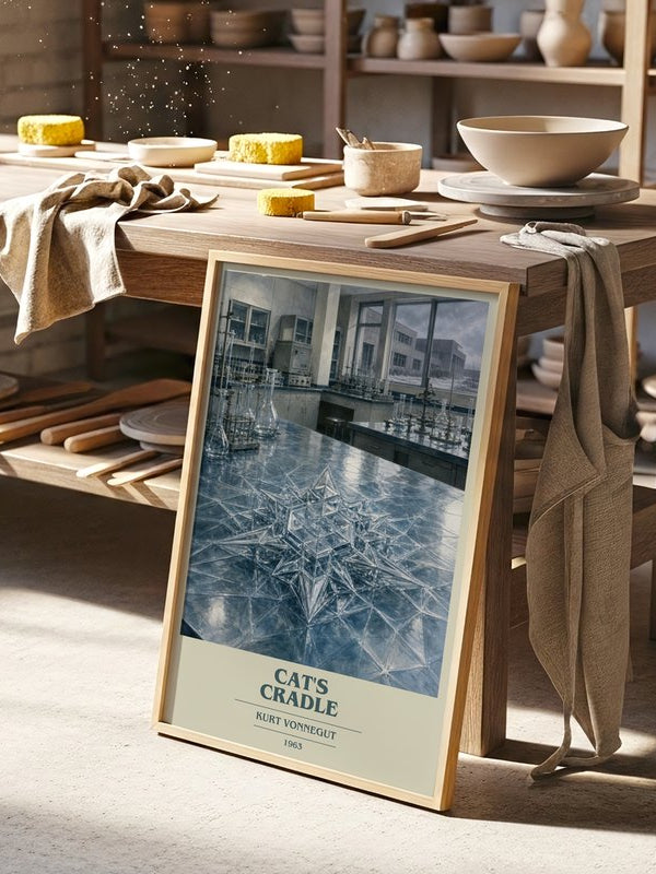 Cat's Cradle poster, framed in a room