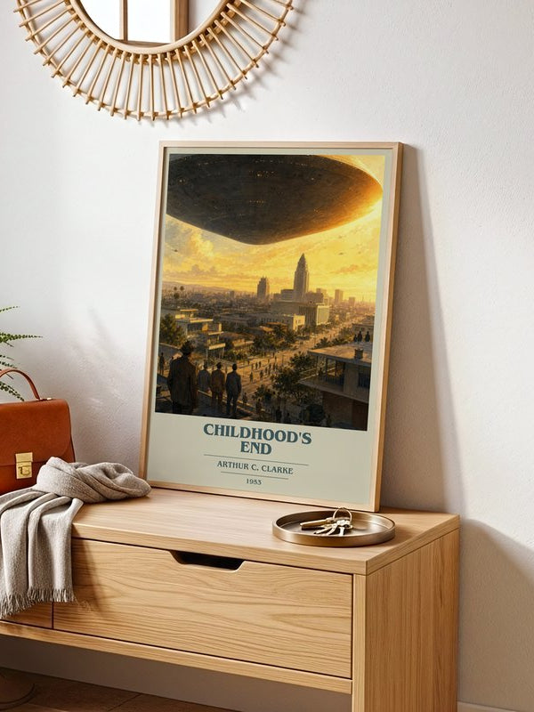 Childhood's End poster, framed in a room