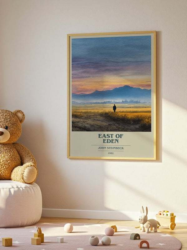 East Of Eden poster, framed in a room