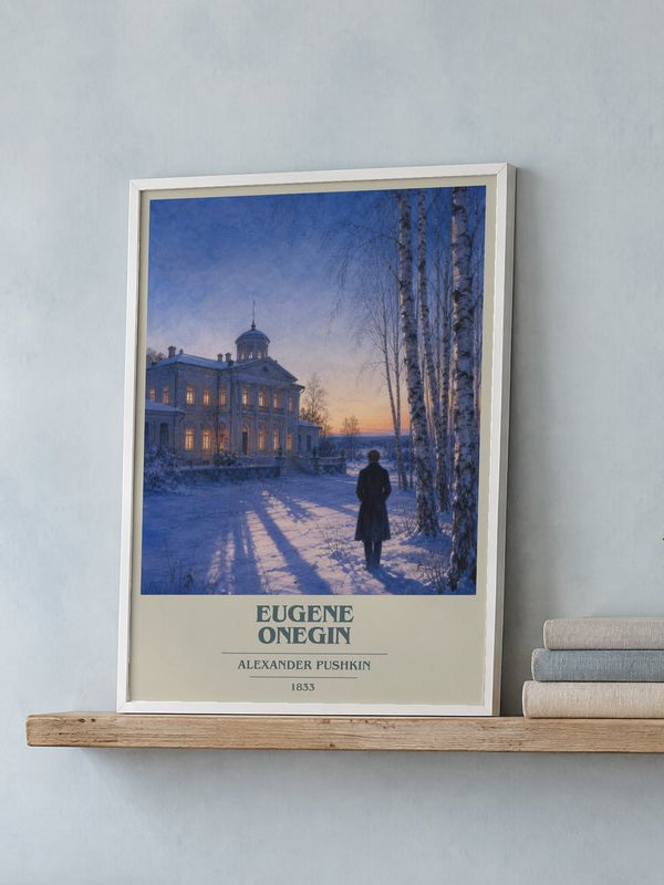 Eugene Onegin poster, framed in a room