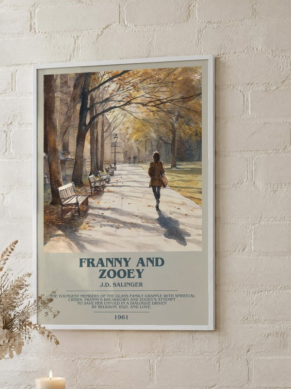 Franny And Zooey poster, framed in a room