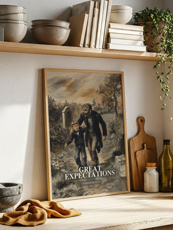 Great Expectations poster, framed in a room