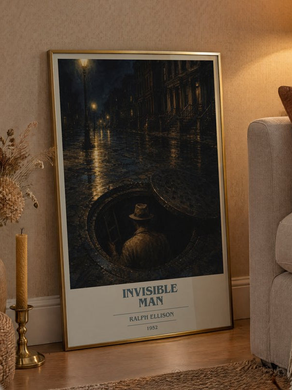 Invisible Man poster, framed in a room