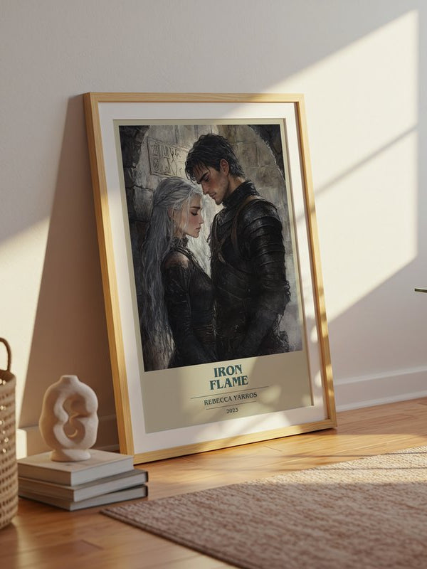 Iron Flame poster, framed in a room