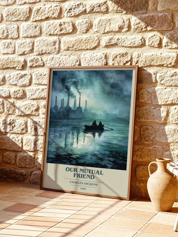 Our Mutual Friend poster, framed in a room