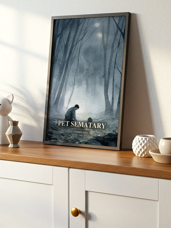 Pet Sematary poster, framed in a room