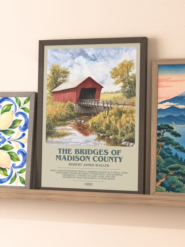 The Bridges Of Madison County poster, framed in a room