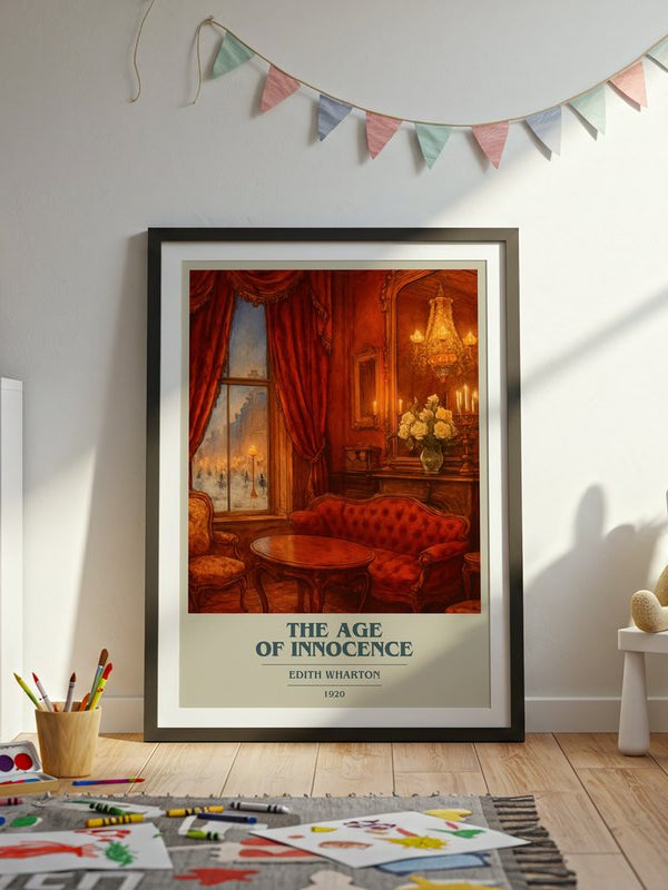 The Age Of Innocence poster, framed in a room