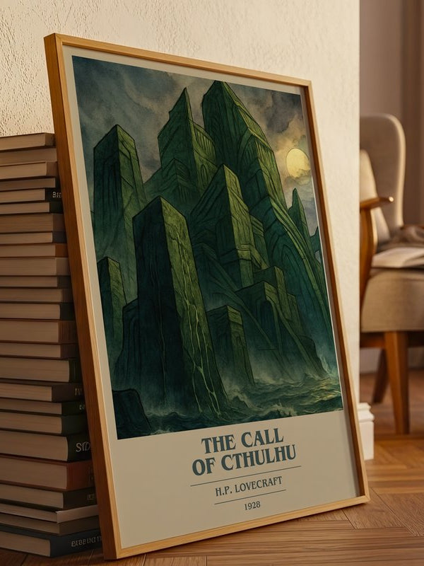 The Call Of Cthulhu poster, framed in a room