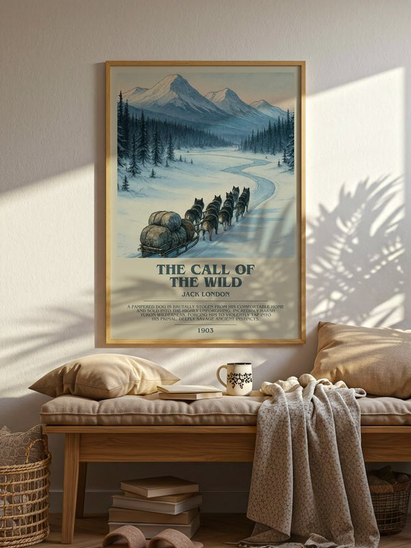 The Call Of The Wild poster, framed in a room