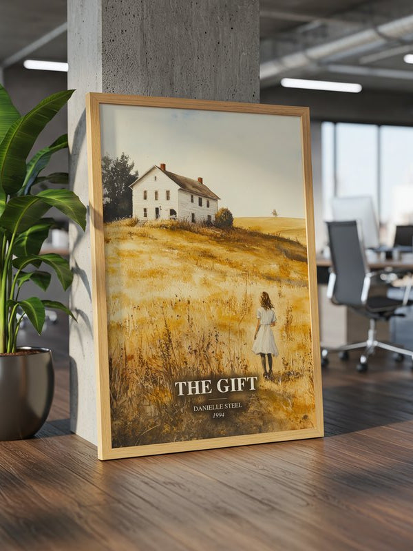 The Gift poster, framed in a room