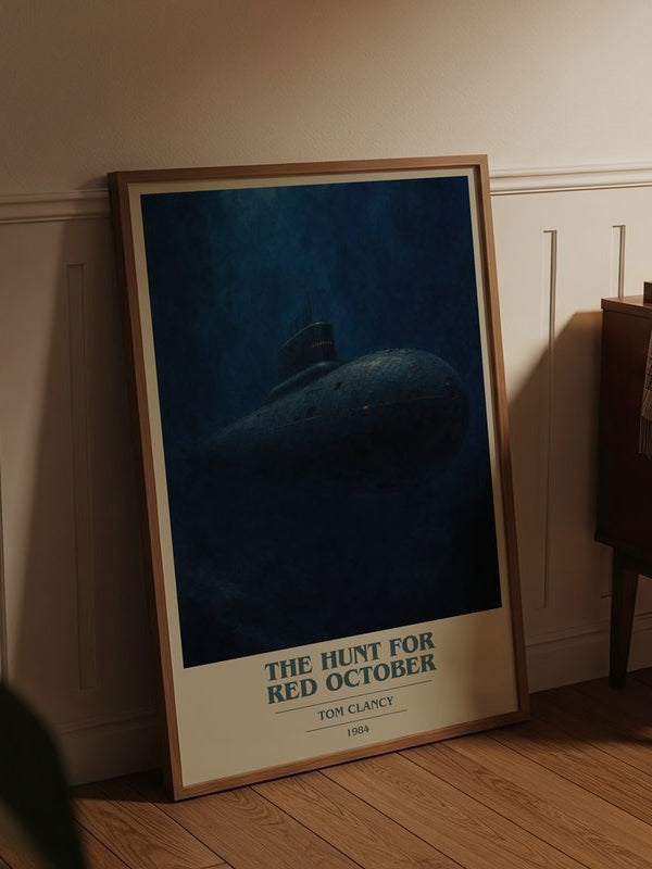 The Hunt for Red October poster, framed in a room