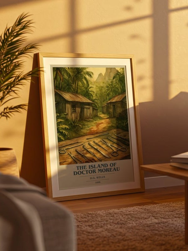 The Island Of Doctor Moreau poster, framed in a room