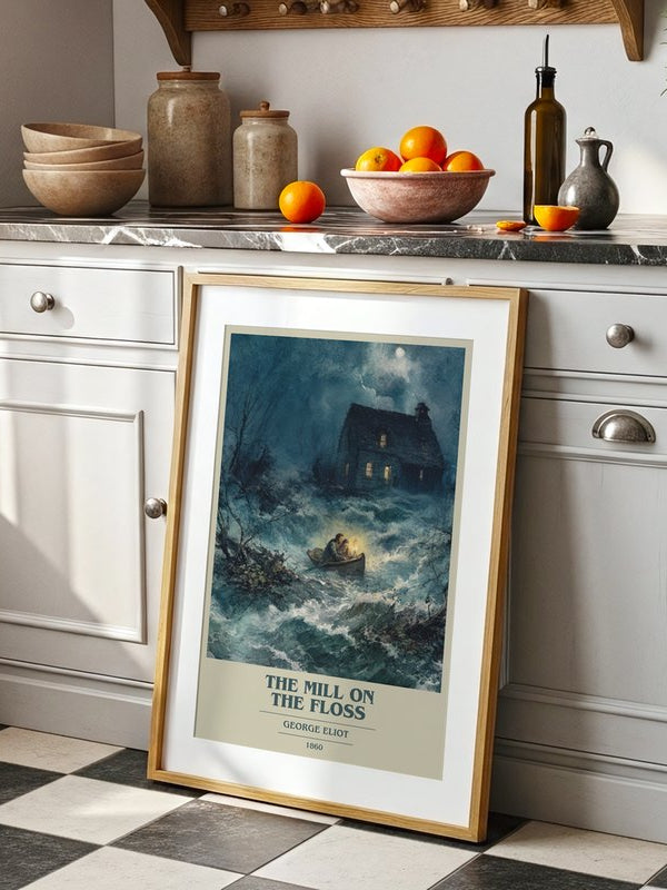 The Mill On The Floss poster, framed in a room