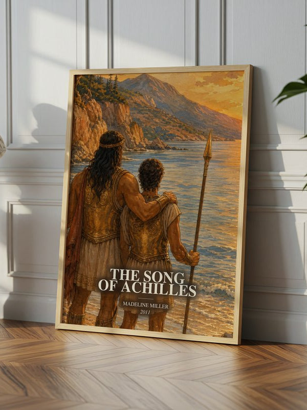 The Song of Achilles poster, framed in a room