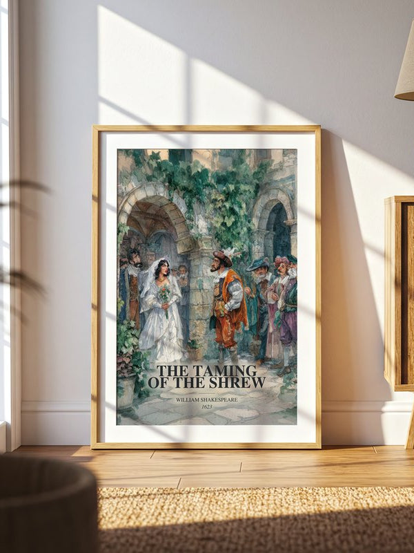 The Taming Of The Shrew poster, framed in a room