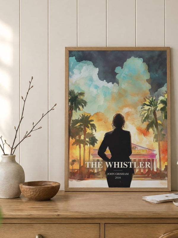 The Whistler poster, framed in a room
