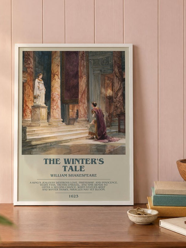 The Winter's Tale poster, framed in a room