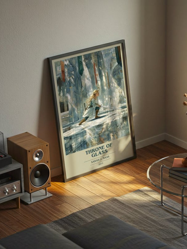 Throne Of Glass poster, framed in a room
