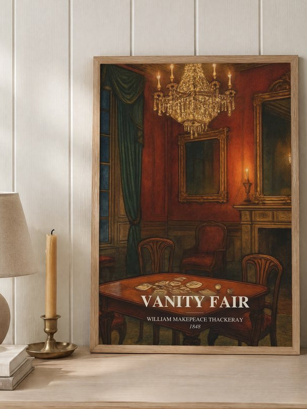 Vanity Fair poster, framed in a room