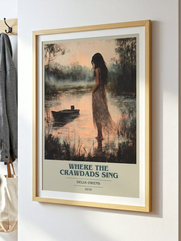 Where The Crawdads Sing poster, framed in a room