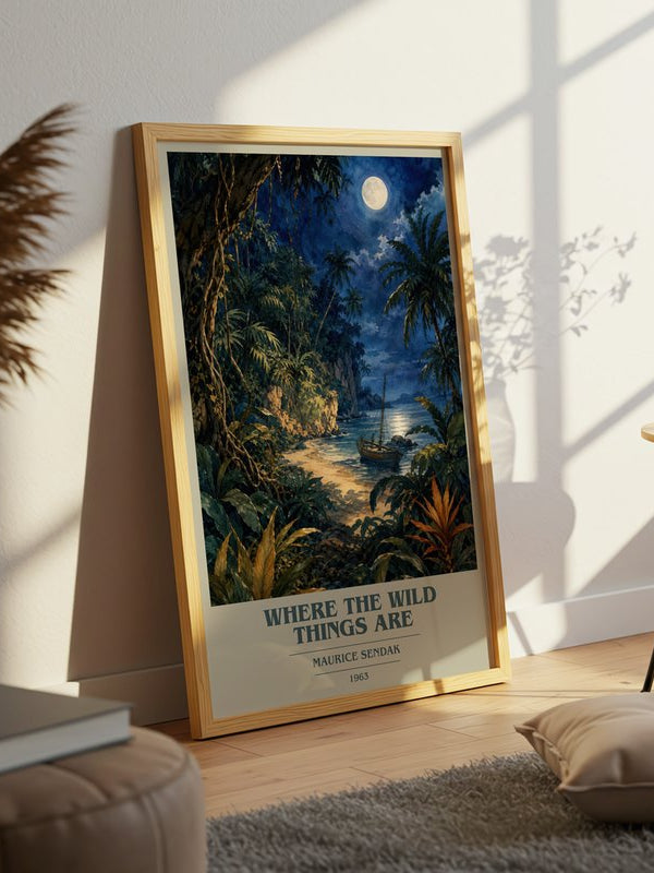 Where the Wild Things Are poster, framed in a room
