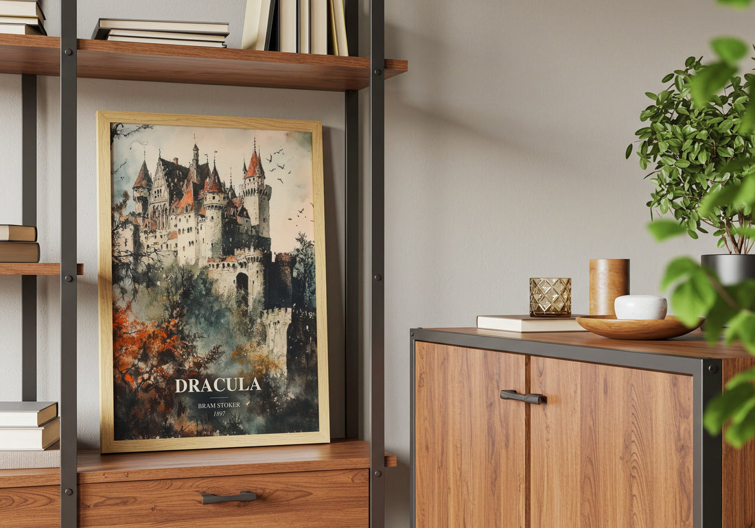 Dracula book watercolour illustration paper finish options – matte satin gloss