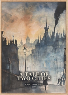 A Tale Of Two Cities Book Watercolour Illustration by Charles Dickens