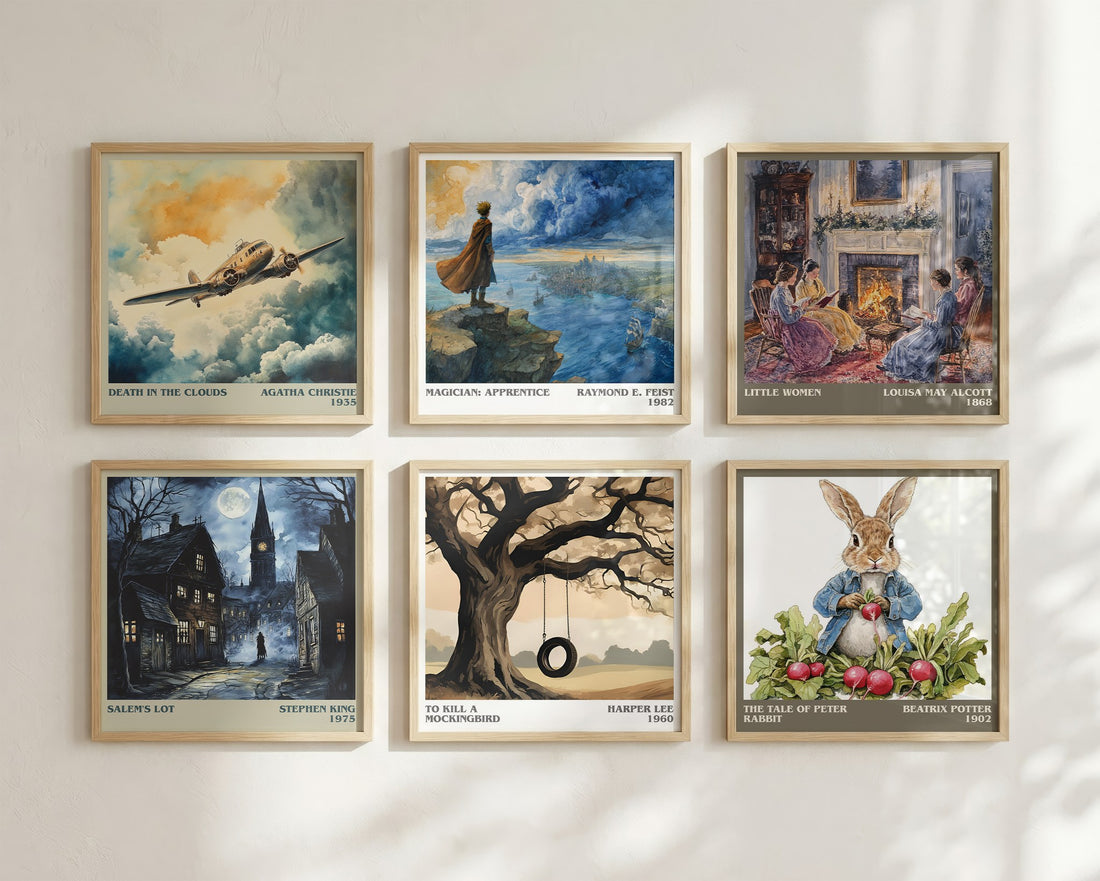 To Kill A Mockingbird Literary Art Print by Harper Lee – square print in a six-frame gallery wall
