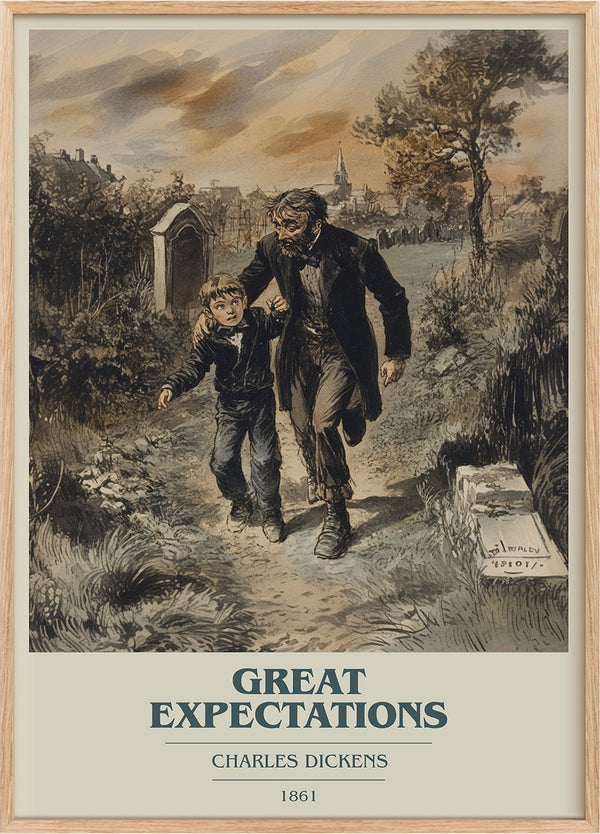 Great Expectations Book Cover Poster by Charles Dickens