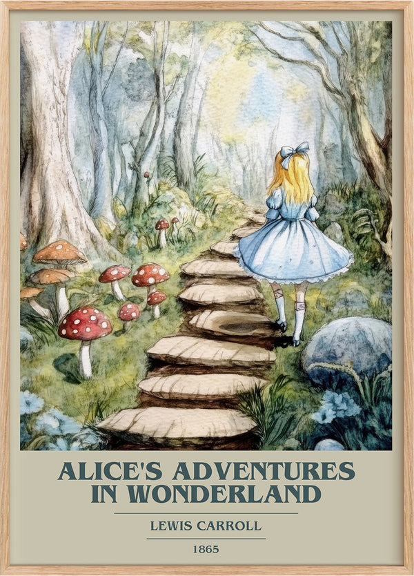 Alice's Adventures in Wonderland Book Cover Poster by Lewis Carroll