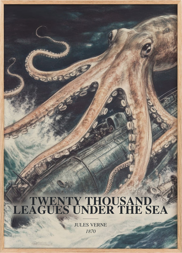 Twenty Thousand Leagues Under The Sea Book Watercolour Illustration by Jules Verne