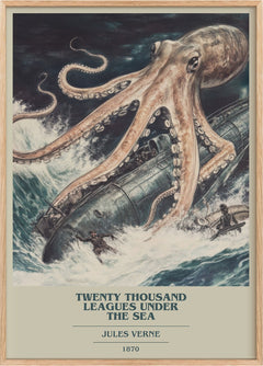 Twenty Thousand Leagues Under the Sea Book Cover Poster by Jules Verne