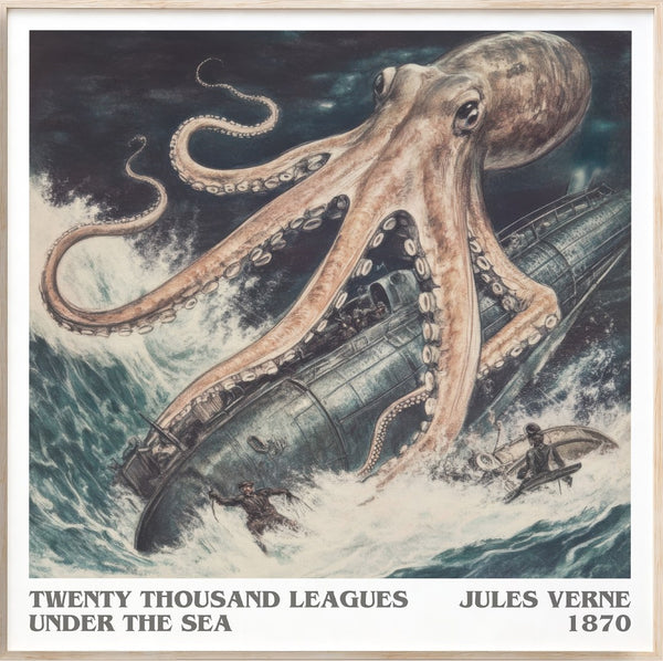 Twenty Thousand Leagues Under the Sea Literary Art Print by J. Verne