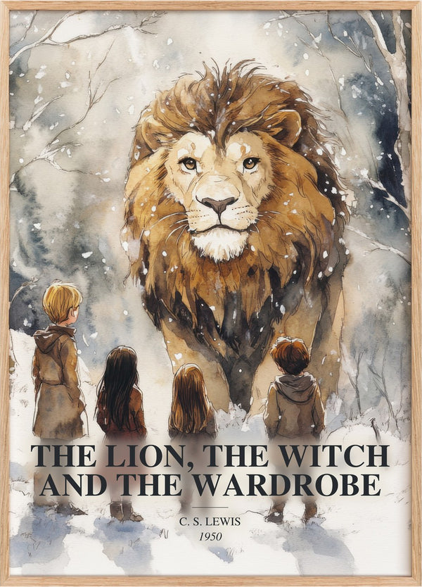 Lion, The Witch And The Wardrobe Book Watercolour Illustration by C. S. Lewis