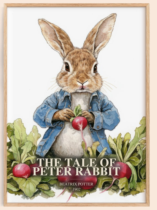 The Tale Of Peter Rabbit watercolour book poster by Beatrix Potter – framed literary art print