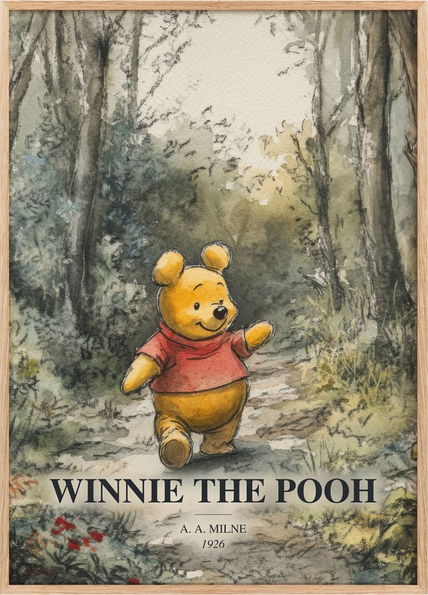 Winnie The Pooh Book Watercolour Illustration by A. A. Milne