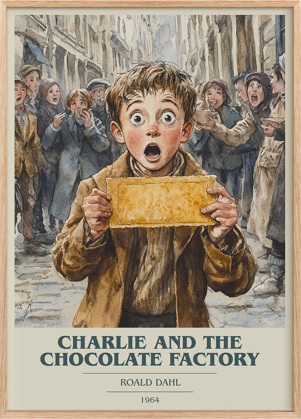 Charlie and the Chocolate Factory Book Cover Poster by Roald Dahl