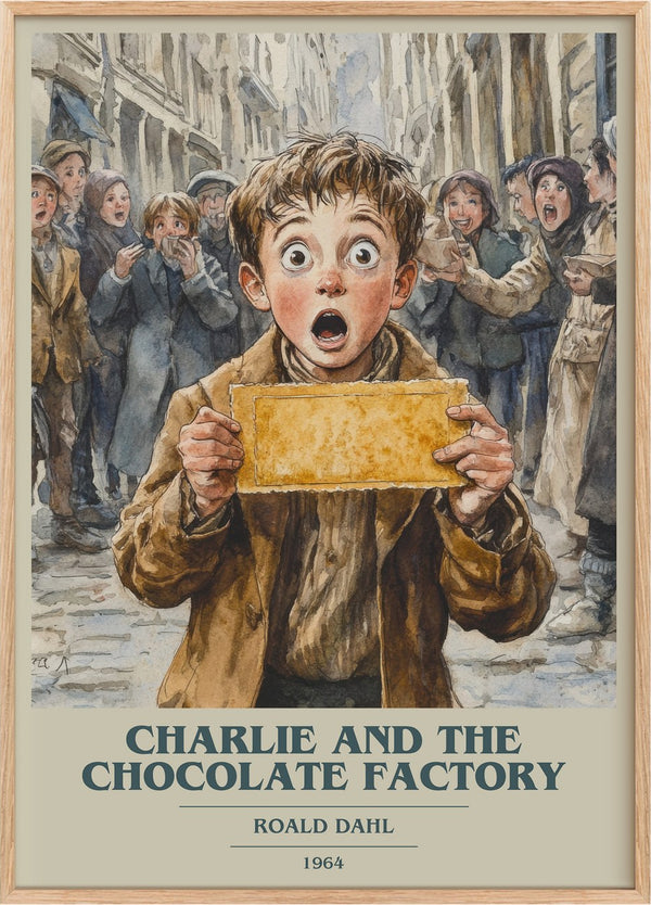 Charlie and the Chocolate Factory Book Cover Poster by Roald Dahl