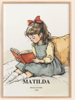 Matilda Book Watercolour Illustration by Roald Dahl